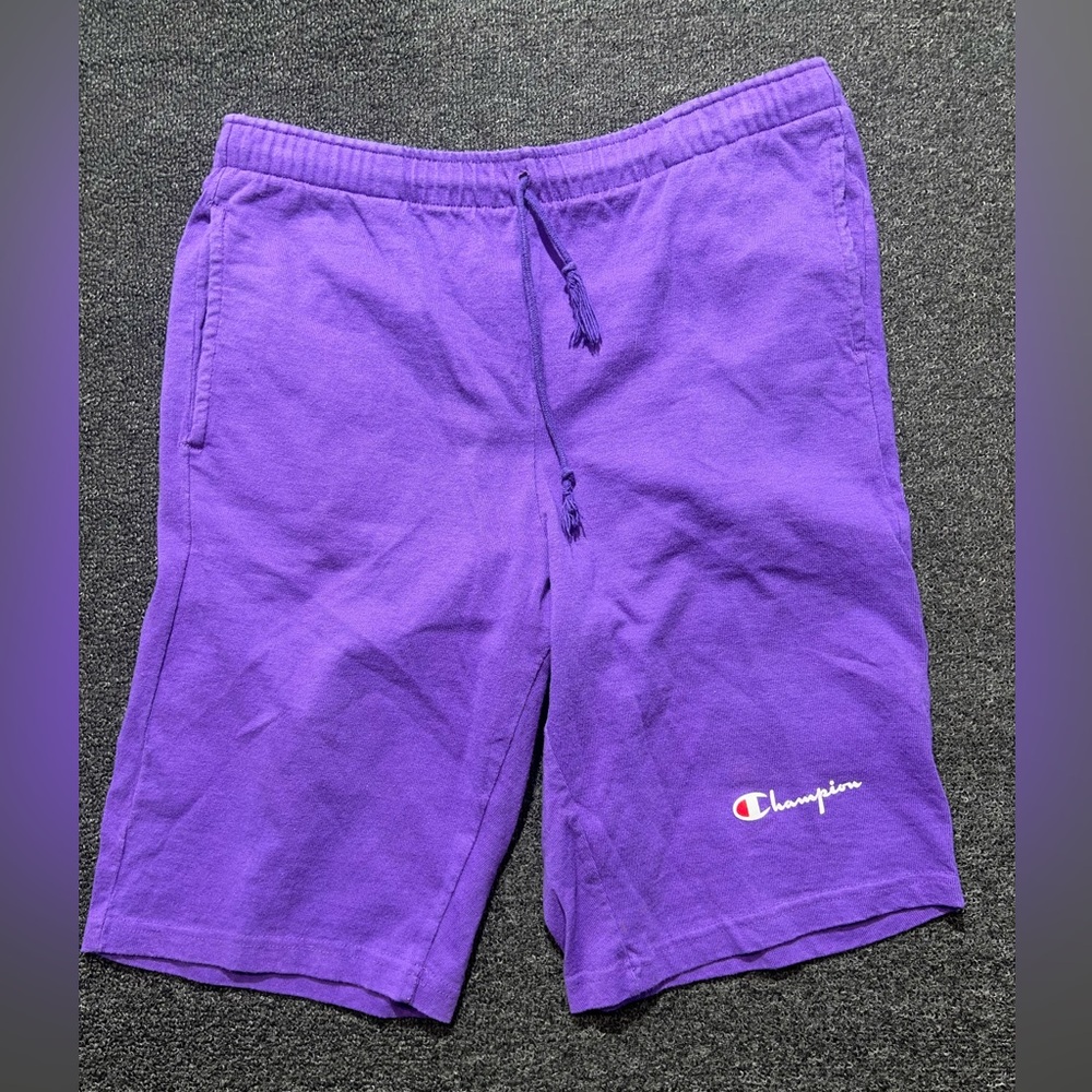 Vintage Made in USA Champion Men's Athletic Shorts in Vibrant Purple - Picture 3 of 6